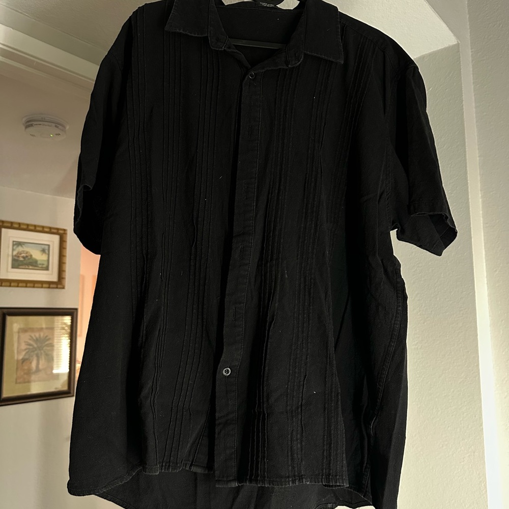Men's Black Casual Button Down Shirt